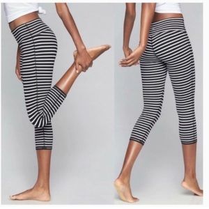 black and white striped athletic leggings
